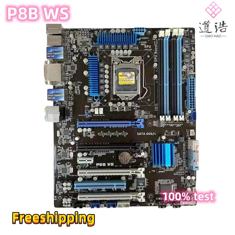 

For P8B WS Motherboard 32GB LGA 1155 DDR3 ATX C206 Mainboard 100% Tested Fully Work