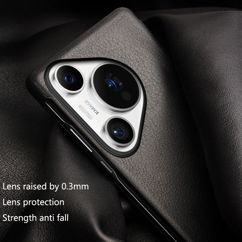 QIALINO Case for Huawei Pura 70 Ultra Genuine Leather Phone Cover for P70pro Protective Luxury Case with Intelligent Window