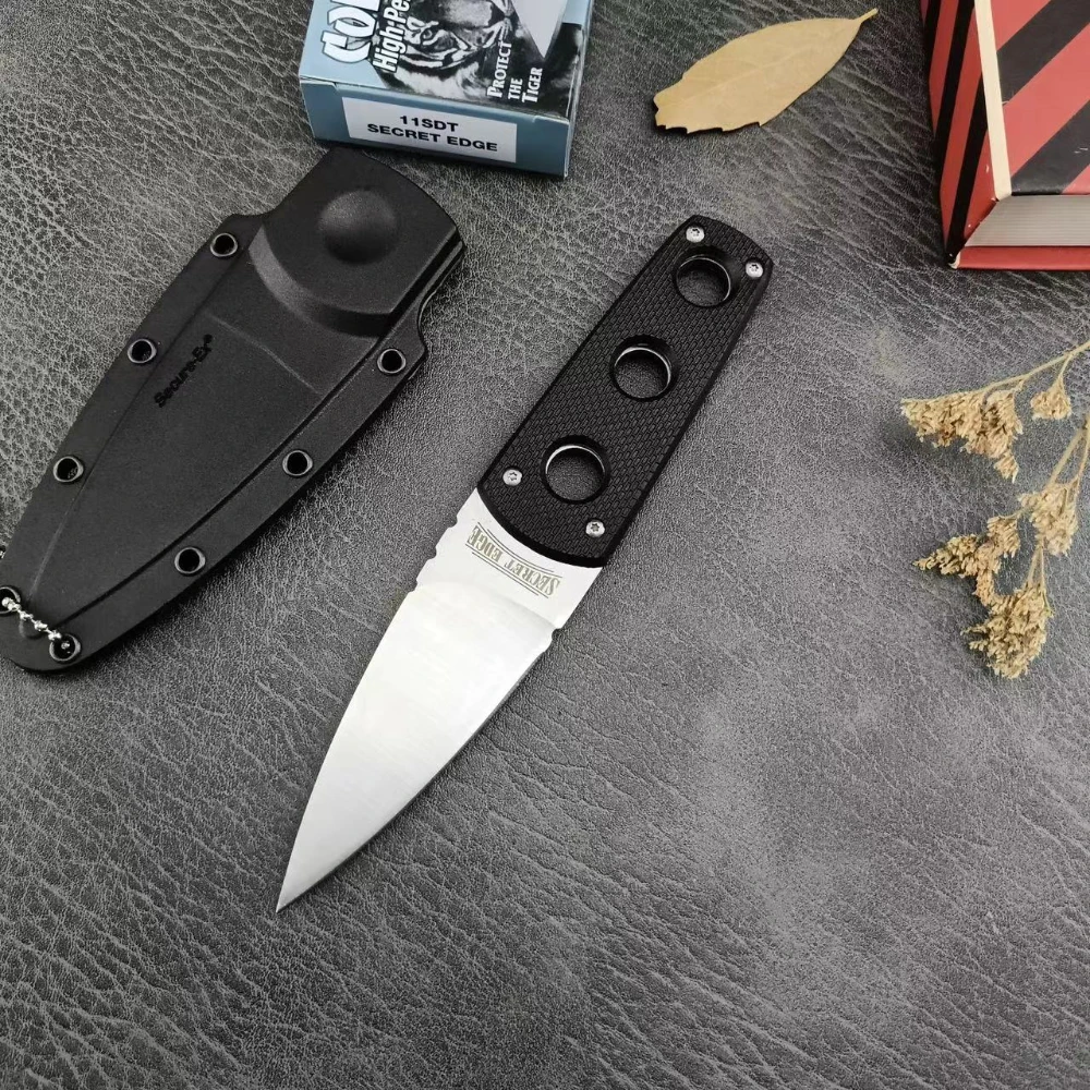 CD SECRET EDGE Outdoor Portable Hunting Knives 440C Steel Satin Spear Point Fixed Blade Knife Utility Camping EDC Multitools