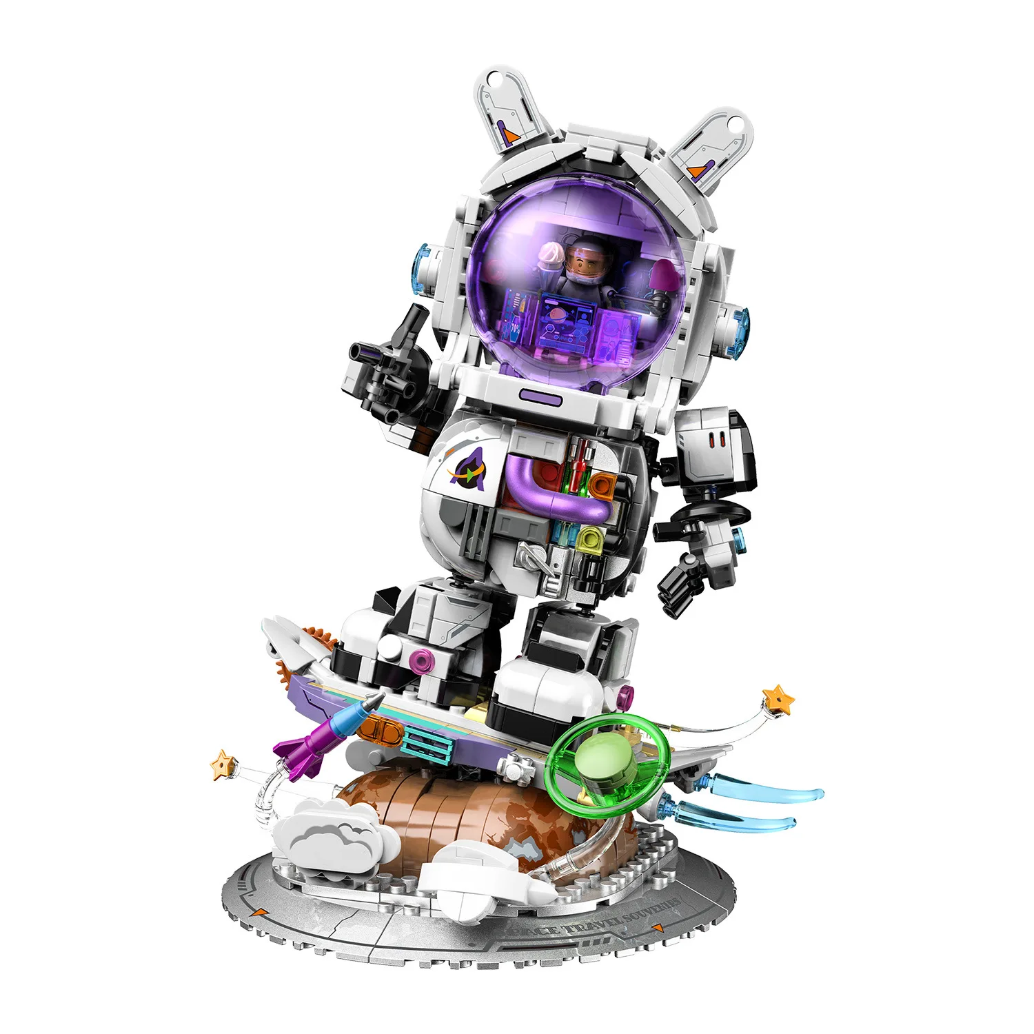 บล็อกตัวต่อระบบสุริยะ: โมเดลบล็อกตัวต่อหมุนได้ด้วยไฟฟ้าแปดดาวเคราะห์สำหรับเด็กผู้ชาย ชุดประกอบของเล่นสำหรับเด็ก