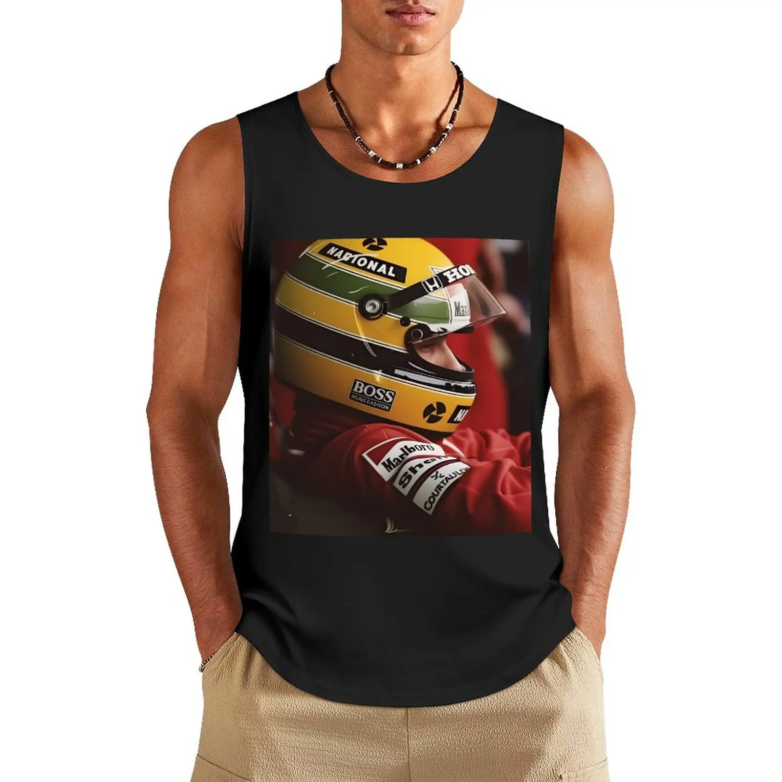 

Ayrton Senna: The Legend Tank Top Gym t-shirt man gym top Clothing sleeveless shirts
