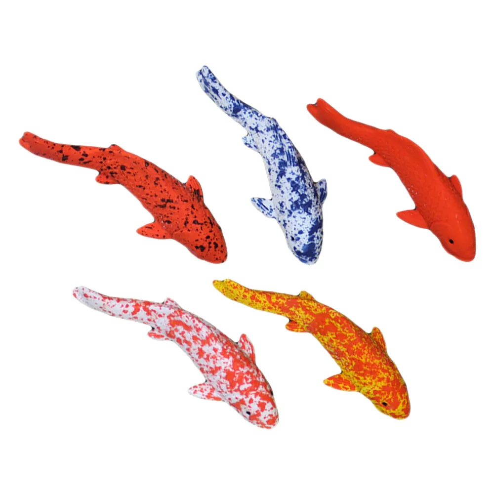 

5pcs Simulated Koi Ornaments Artificial Fish Tank Decor Red Yellow Plants Aquarium Resin Mini Goldfish Animal Model Dollhouse