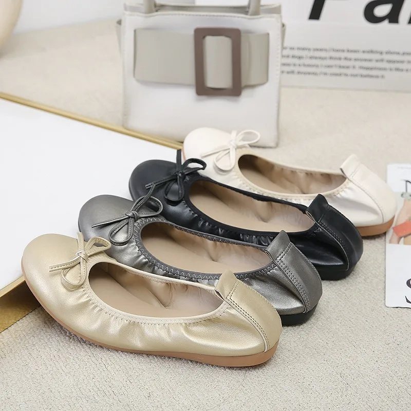 

Fashionable Flat Bottom Round Head Soft Bottom Soft Women's Shoes Trend Bow Comfortabl Casual Women's Sandals Sandalias De Mujer