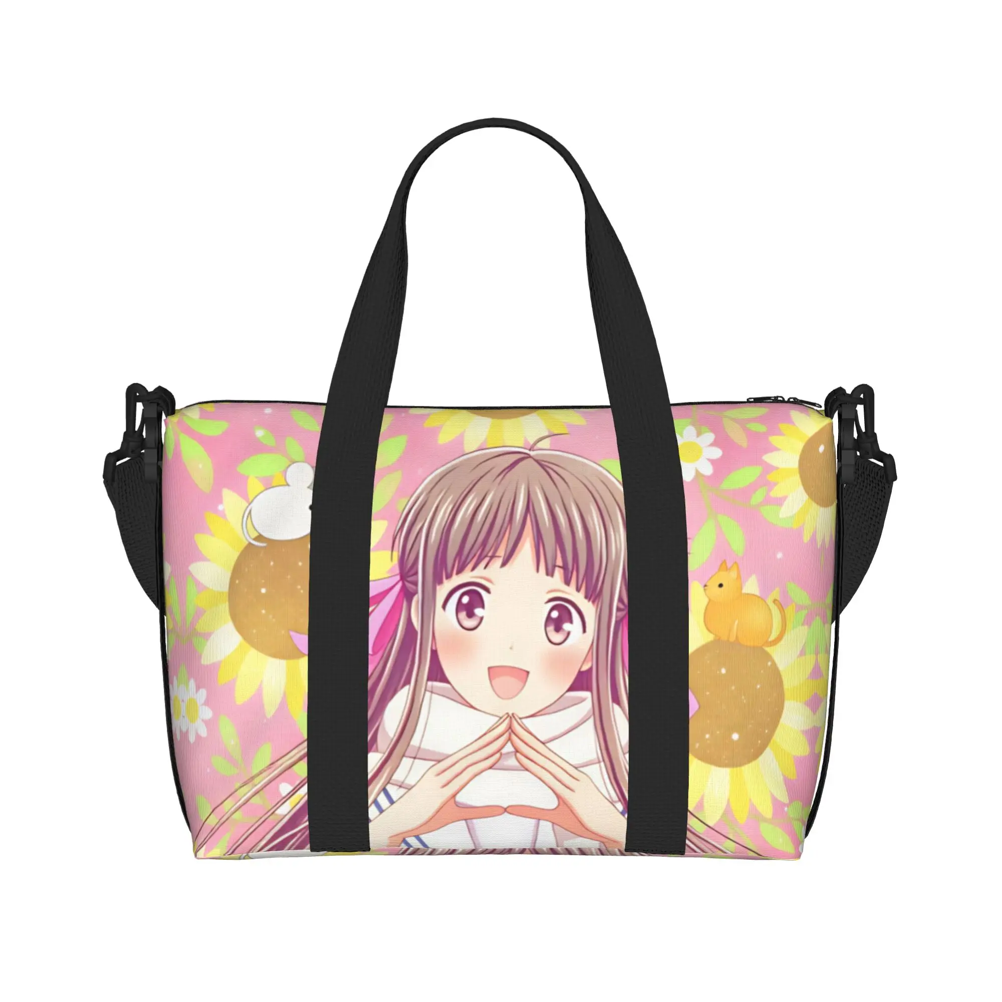 Custom Large Tohru Honda D-Fruits B-Basket Tote Bag for Women Anime Shopper Shoulder Gym Beach Travel Bag