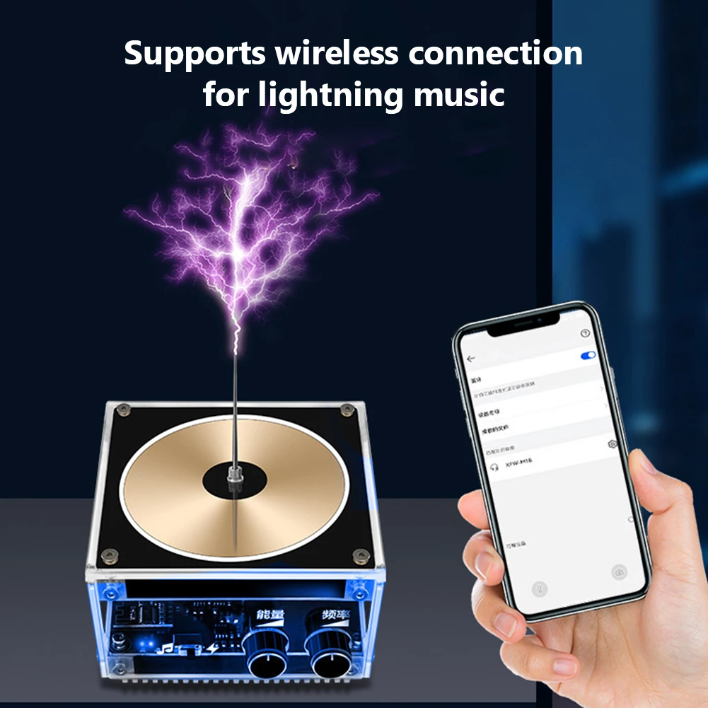 Imagem -05 - Bobina de Tesla Tesla Música Iluminação sem Fio Lghting Alto-falante Tocável Bluetooth Aux Entrada Áudio para Crianças Educação Ciência