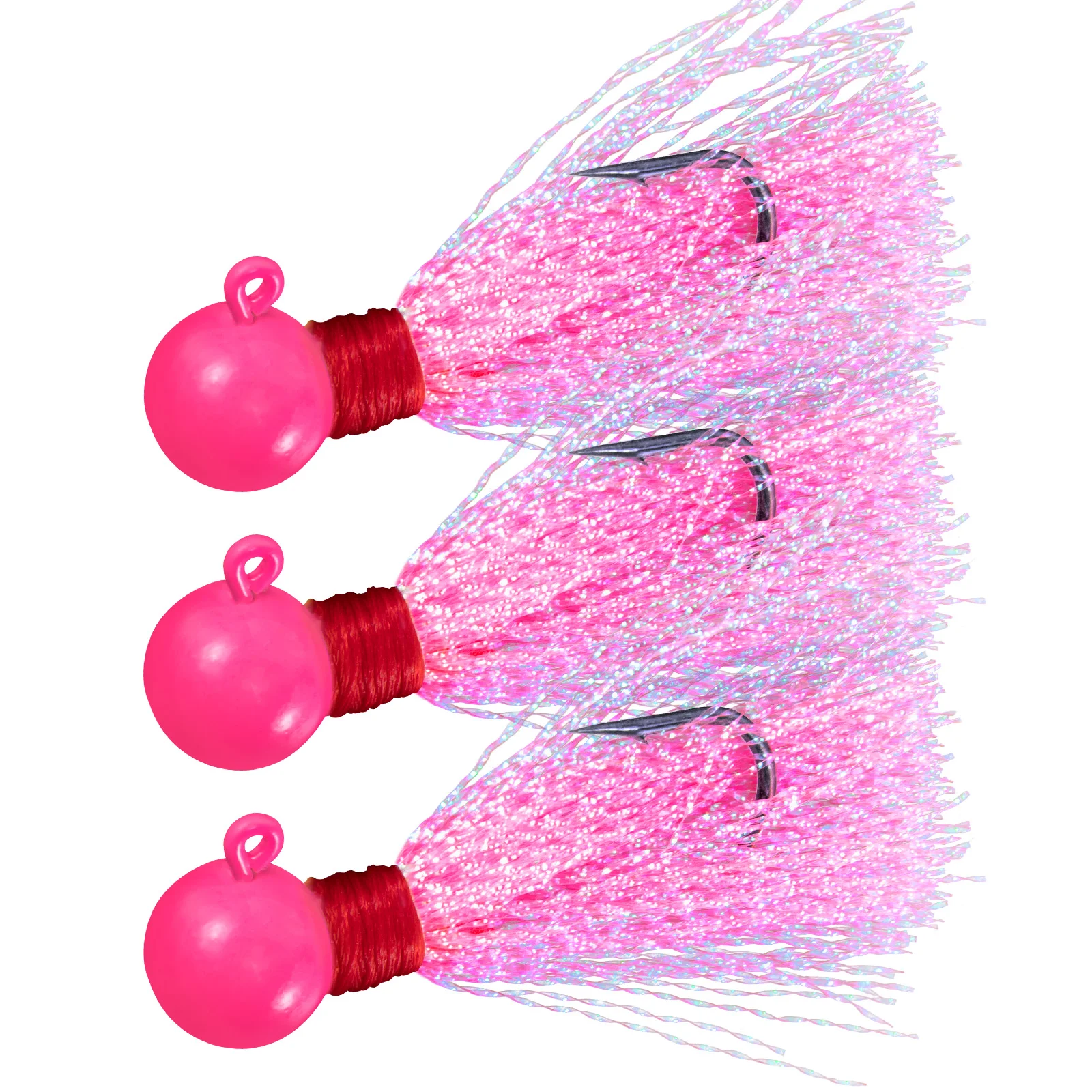 

5pcs Flash Hair Jigs Round Ball Jig Head Hook 7g 10g 14g Swimbait Jigs Pompano Jigs Fishing Hook for Walleye Striper Saltwater