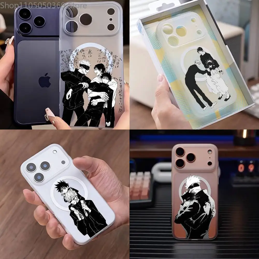

Fushiguro Megumi Gojo Satoru Phone Case For iPhone 17,16,15,14,13,12,11 Pro,Max,Plus,Mini,Air,E Magnetic Magsafe Frosted Clear