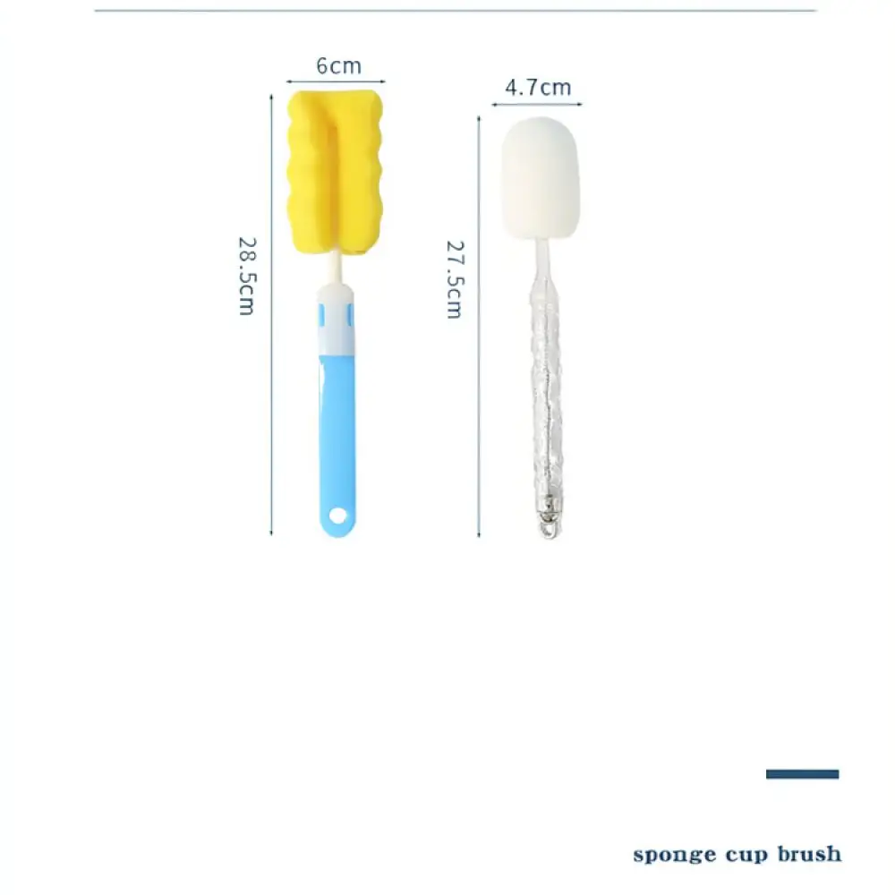 Multifunctional Sponge Cup Brush Long Handle Cleaning Tool For Water Bottles Baby Milk Feeding Bottles Glassware Scrub