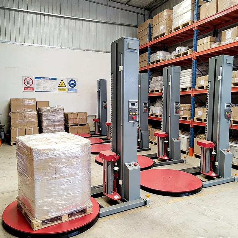 Customized Stretch Film Wrapping Machine Pallet Packing Machine Plastic Film Winder Packaging Equipment for Warehouse Cargo