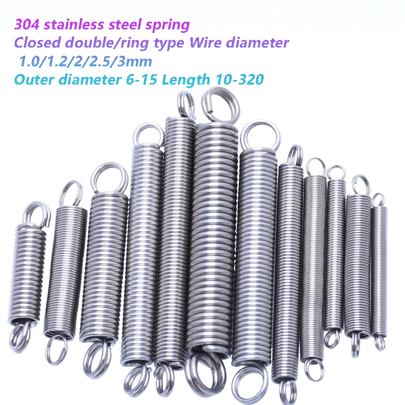 

Stainless Steel Shut up S Hook Tension Spring 2.5 Cylindroid Helical Draught Extension Expansion Tensile Spring Length 50-332mm