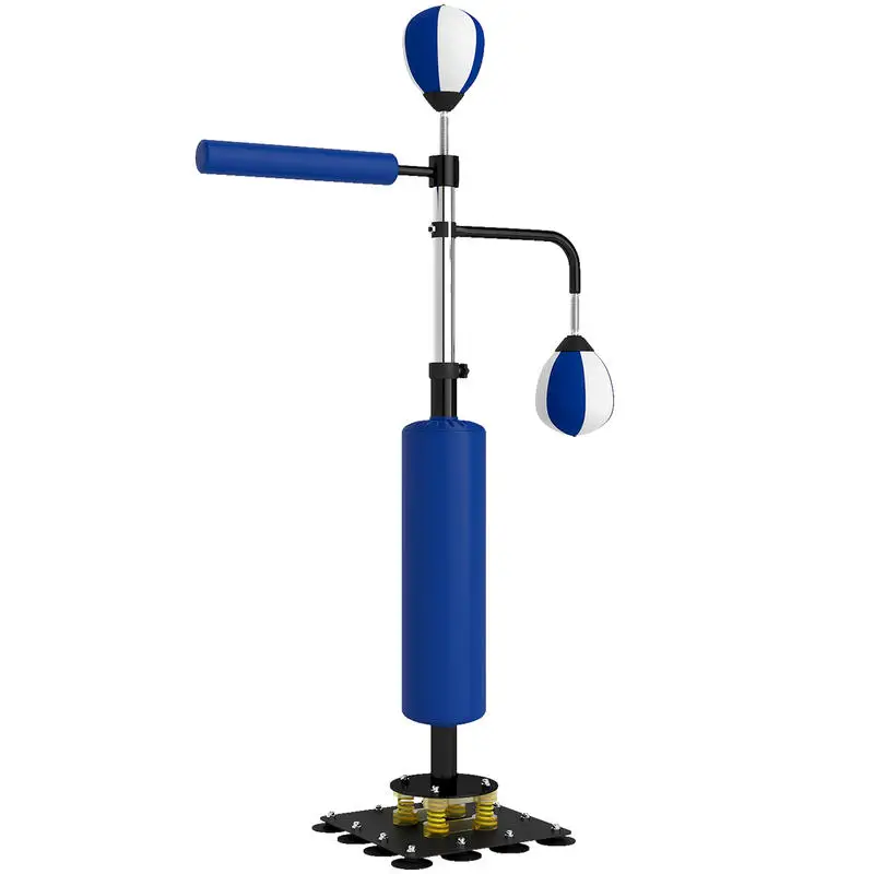 

Boxing Stand, Two Speedballs, Rotating Boxing Bar, Kick Pads, Height Adjustable, Steel, 107 X 36 X 140-205 Cm, Blue