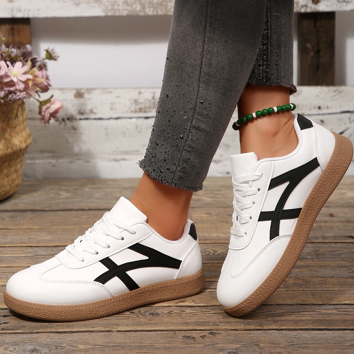 2026 Fall Women's Fashion Suede Sneakers with Double Buckle Metal Details Lightweight Breathable Comfortable Casual Flats