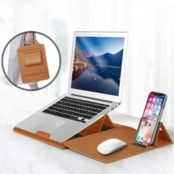 Multi-functional PU Leather Laptop Sleeve Bag Notebook Case for Macbook Air Pro 11 13 14 15 16 Pro Cover Accessories