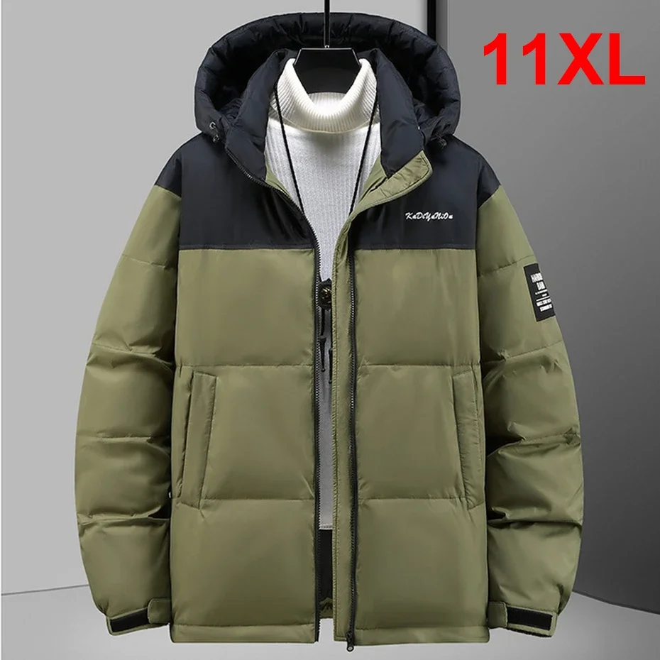 

Down Jacket Men Winter Warm Thick Jackets Plus Size 11XL Down Coat Male Fashion Casual Contrast Color Patchwork Down Jackets