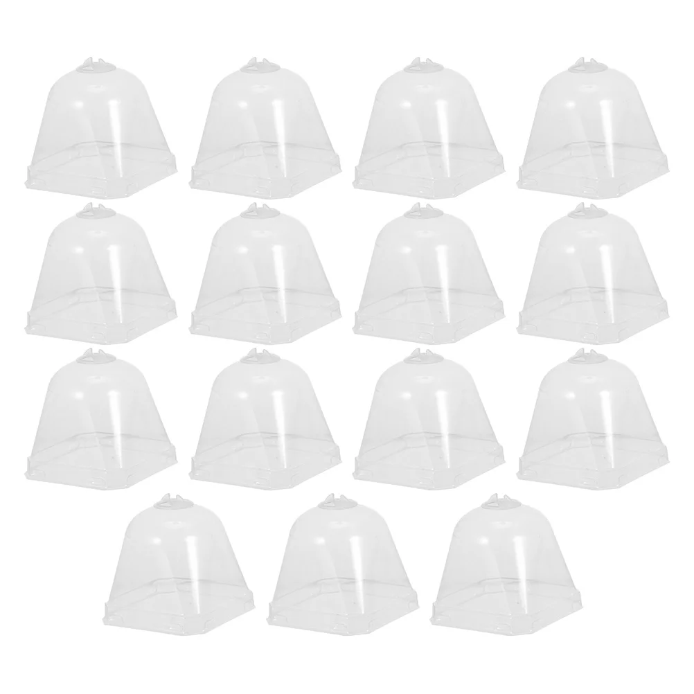 

15 Pcs Flower Pots Seedling Cover Plant Nursery Hood Container Garden Protection Dome Mini Greenhouse Plastic Cloche