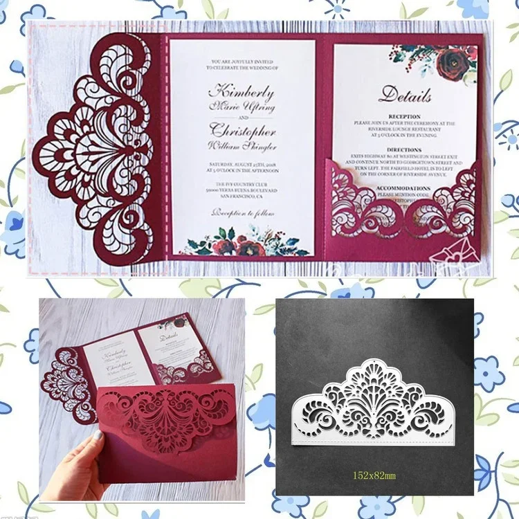 Invitation Card  Cutting Dies Stencil Scrapbooking  Embossing Craft DIY