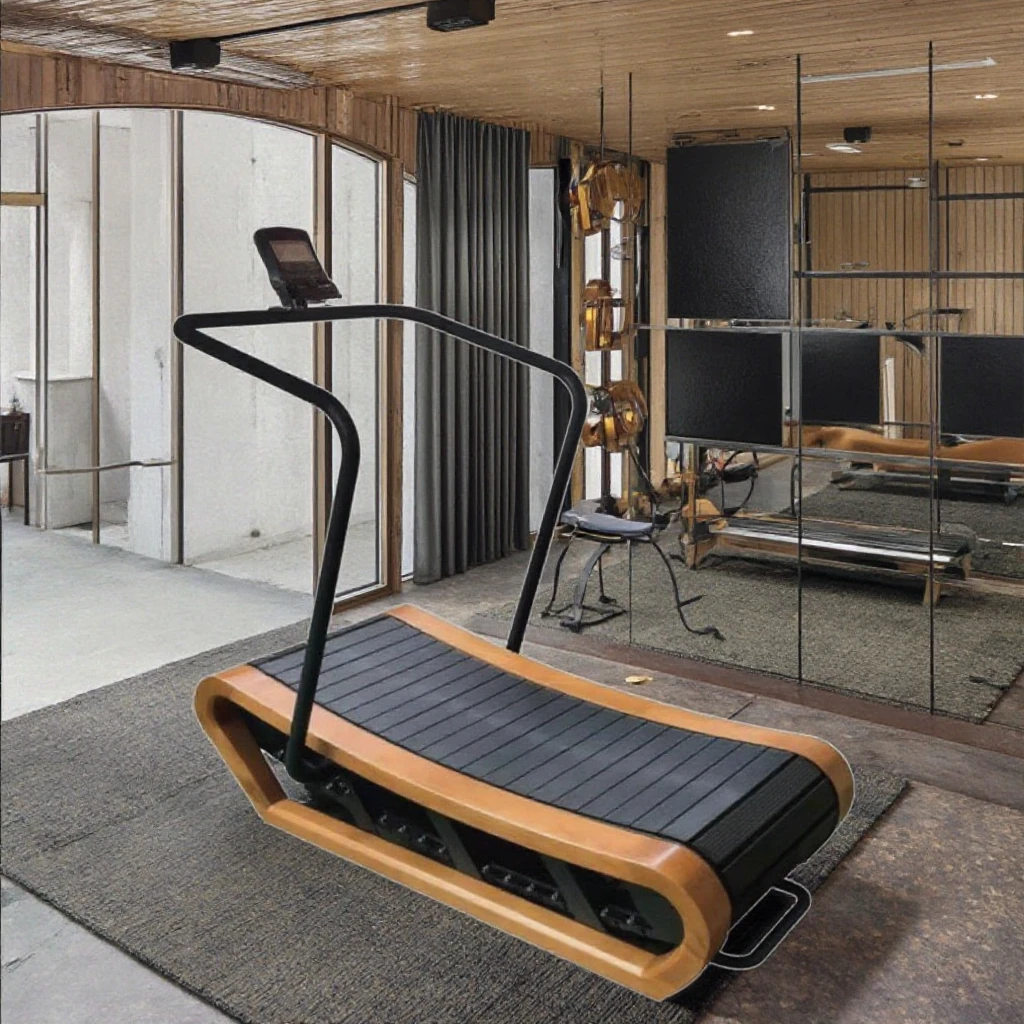 

Деревянная немоторизованная изогнутая беговая дорожка для коммерческого тренажерного зала, беговая дорожка для кардио-фитнес-беговой дорожки