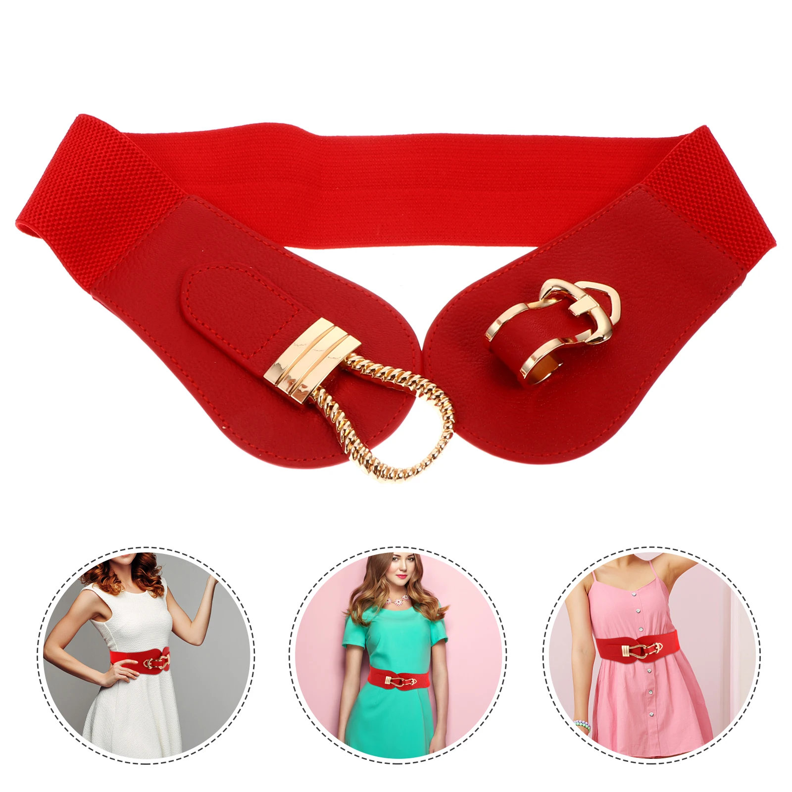 

Dress Girdle High Waist Belt Women Wide Belts Fashion for Dresses Metal Thick Slender