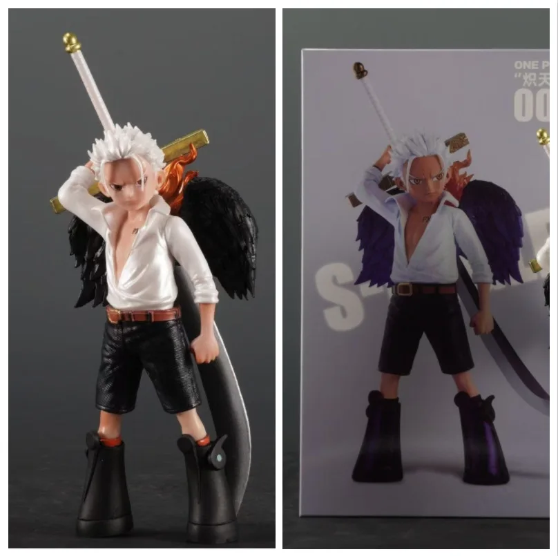 

19cm One Piece - Seraphim Hawkeye (Childhood), Dracule Mihawk Anime Figure Model Statue Collection Desktop Decoration Ornament