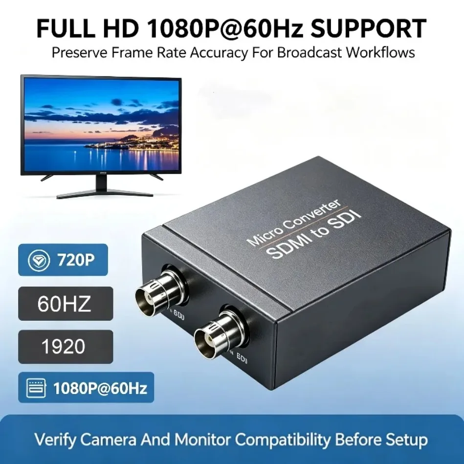 SDI To HDMI-Compatible Converter With Loop 3G-SDI HD-SDI 1080P 60Hz USB Powered Signal Adapter For Broadcast Studio Monitoring