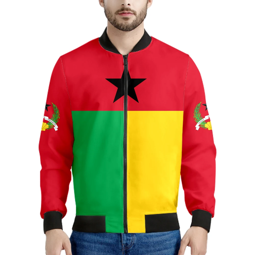 Guinea Bissau Zipper Jacket Free Custom Made Name Number Team Logo Gw Coats Gnb Country Travel Guinee Nation Flags Photo Clothes