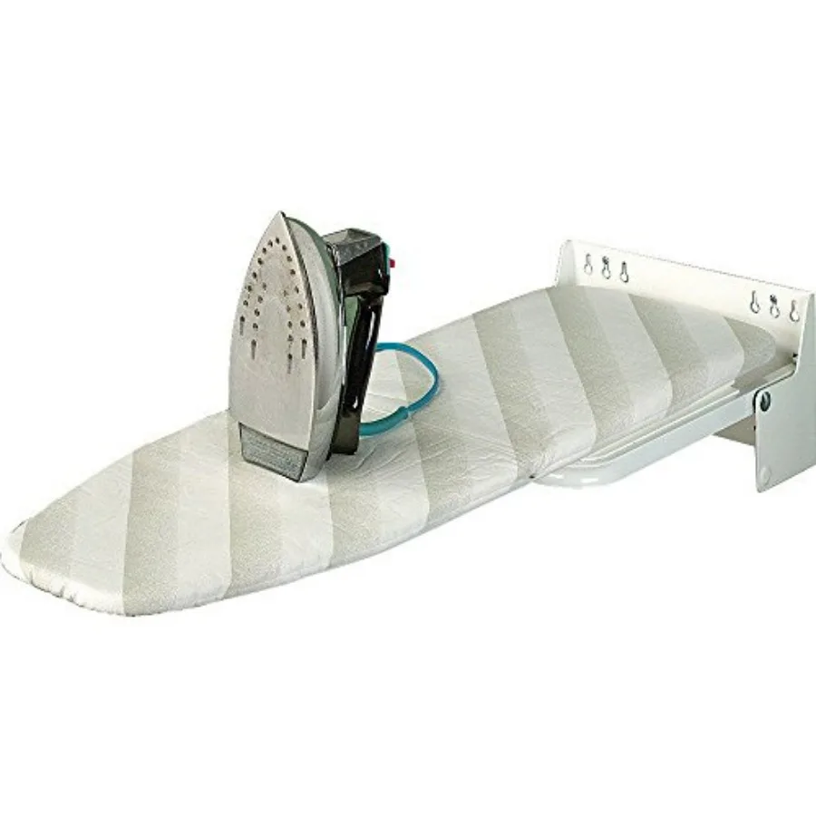 

Wall Mounted Ironing Board, Easy Installation & Storage, Folding White and Gray Stripes,