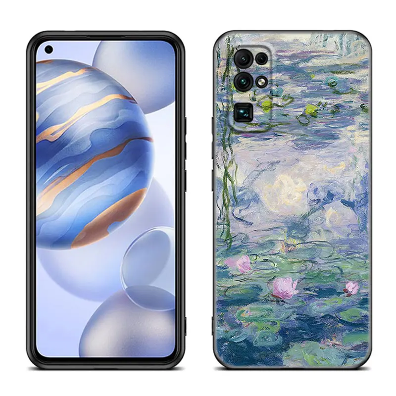 Claude Monet Garden Lotus Bridge Phone Case For Huawei Honor 60 50 SE 30S Mate 30 20 10 Lite 40 Nova 9 8 Pro Y60 8i 7i 7SE 5T