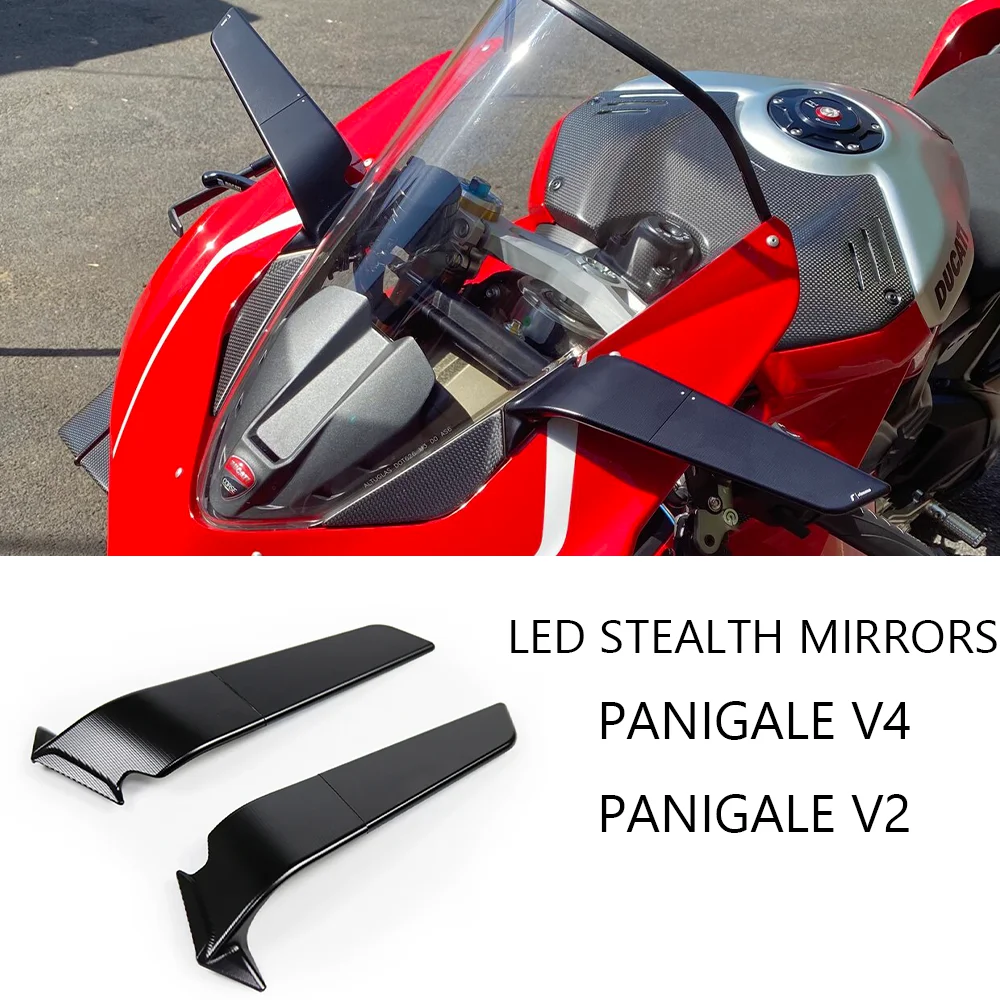 

for DUCATI Panigale V4 Accessories LED Turn Signal Stealth Mirrors Panigale V2 Rearview Mirror Motorcycle