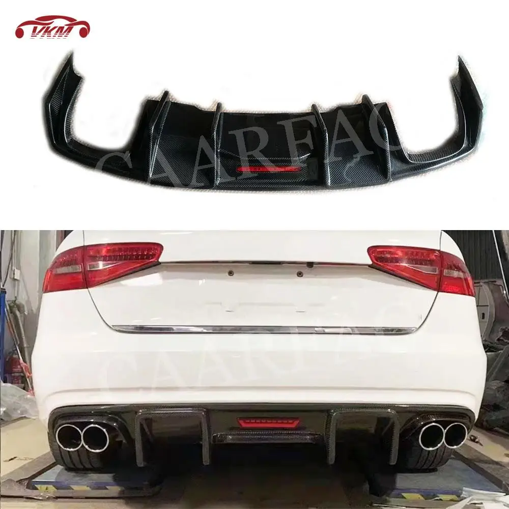 Carbon Fiber Rear Bumper Lip Diffuser Spoiler For Audi A4 B8.5 Standard 2013-2015 Car Bumper Car Accessories