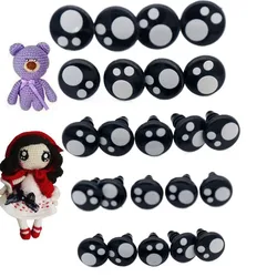 50pcs 8-16mm Doll Eyes Black Plastic Safety Eyes Amigurumi for Doll Animal Puppet Crafts Kids DIY Handmade Toys Accessories