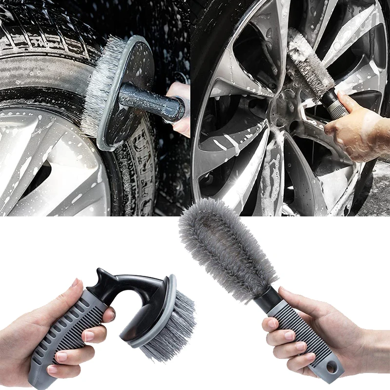 

Auto Tire Rim Brush Wheel Hub Cleaning Brushes High-quality Material Car Beauty Detail Brush Portable Auto Washing Cleaner Tools