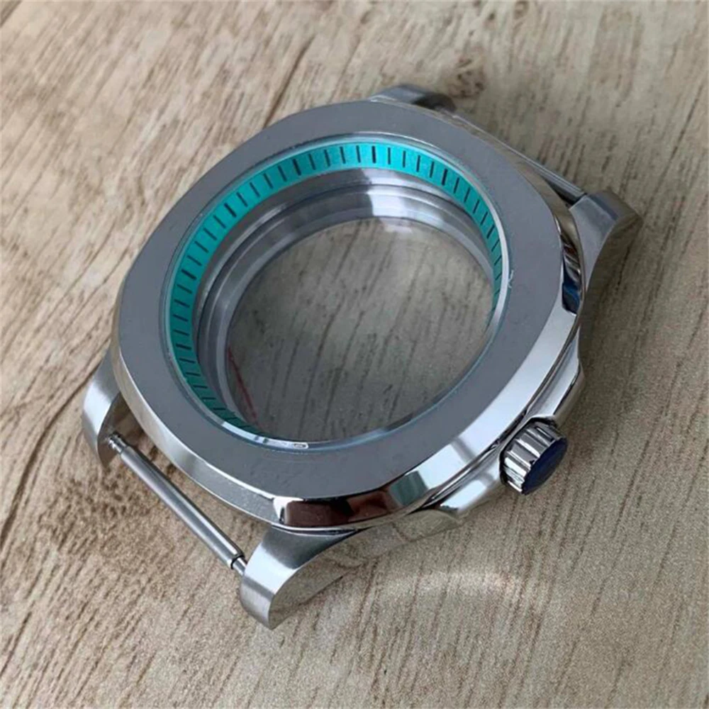 Modifying 40mm Nautilus Case with Inner Ring Stainless Steel Shell Sapphire Glass for NH35/364R/7S Automatic Movement