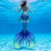 Unisex Mermaid Tail for Swimming Role-playing Water Parties Elastic Comfortable Fish Tail Fin for Adults And Girls