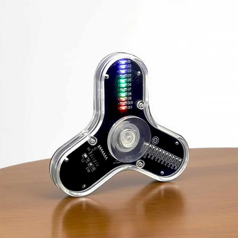 LED Fingertip Gyro DIY Electronics Kit 3 Leaves Flash Rotating Gyro Soldering Assembly Practice