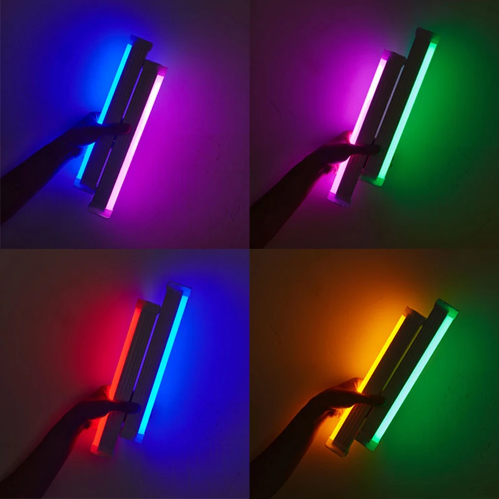 Led RGB Night Light Photography Fill Light Colorful Atmosphere Lamp Tube Stick Lights Rechargeable Room Decor Light With Magnet