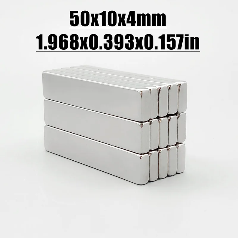 1-50pcs 50x10x4mm Magnet Neodymium Magnet N35 NdfeB Permanent Magnetic Imanes Magnets Square Shape 50*10*4 Magnet Accessory