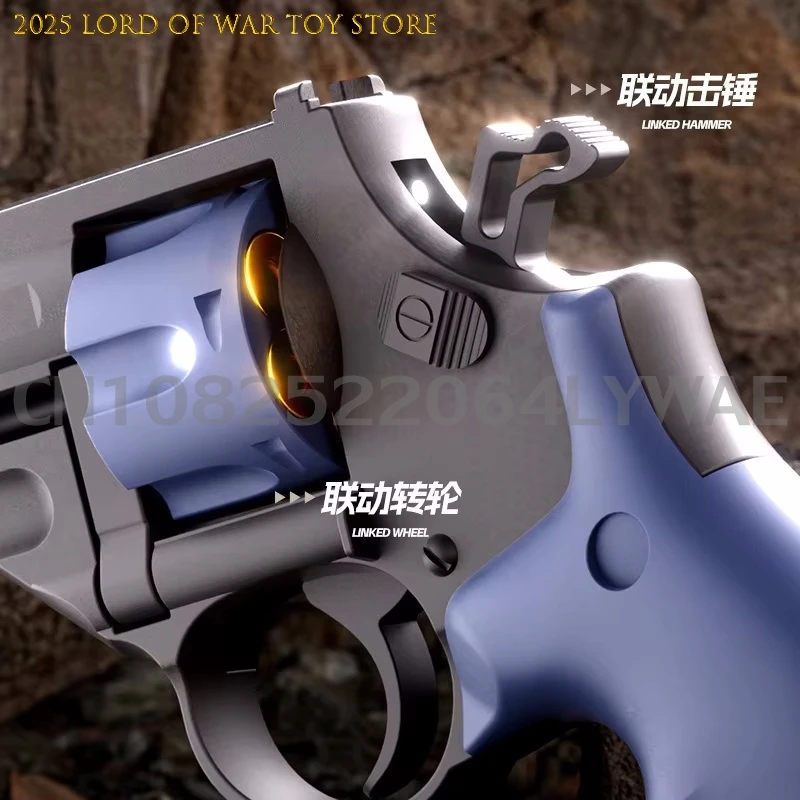 새로운 포켓 9mm 리볼버 총 연속 발사 발사기 권총 소프트 총알 장난감 총 야외 게임 무기 소년 선물 2025