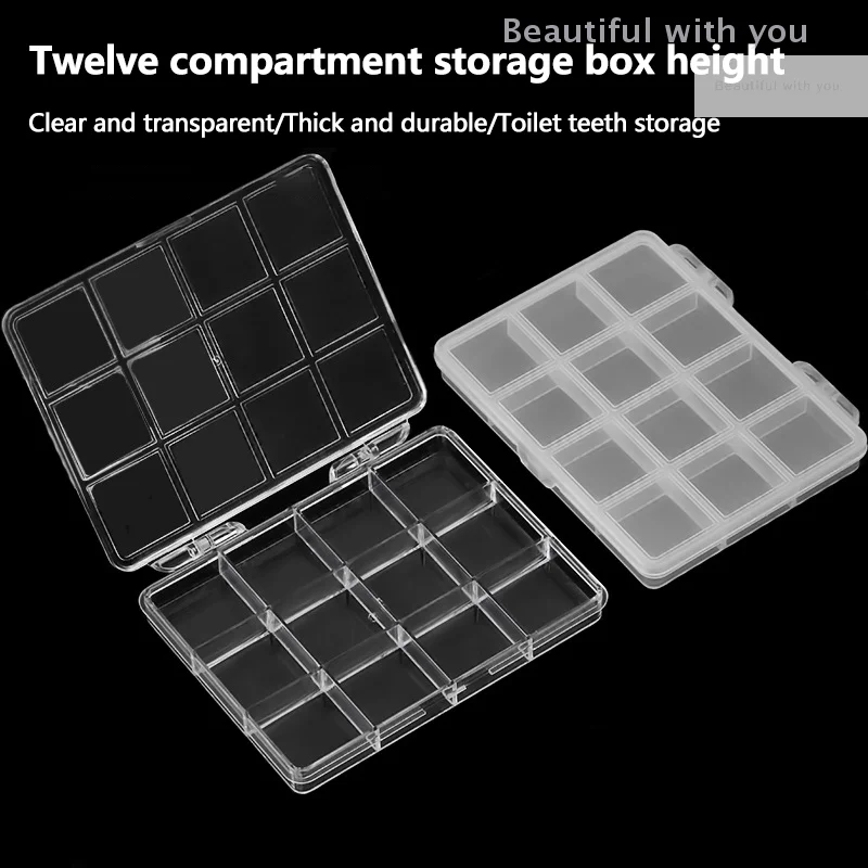 

12 Grids Plastic Organizer Holder For Nail Art Stone Jewelry Glitter Accessory Storage Box Bead Decoration Collector Tools