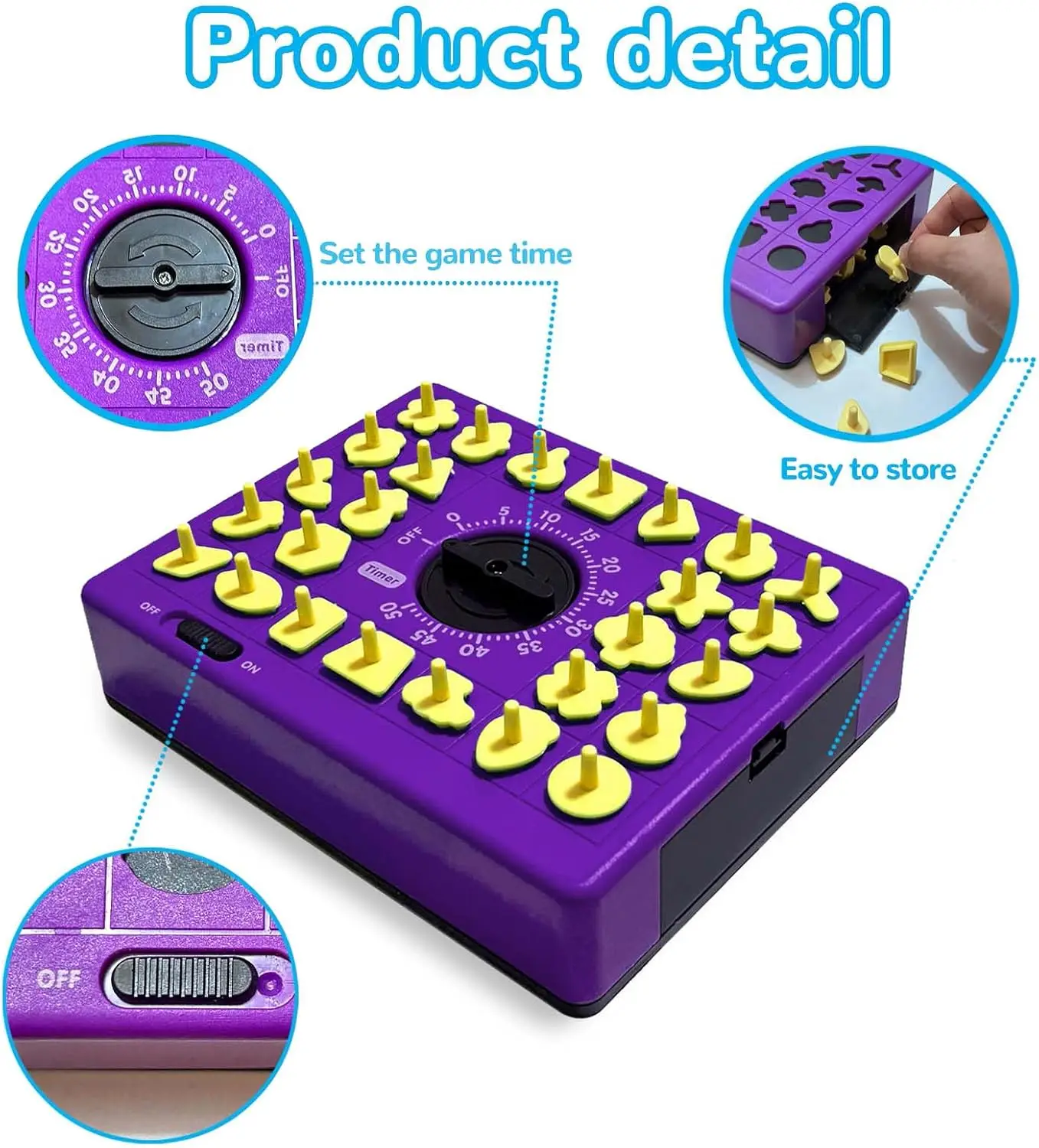 Shape Matching Game 26 Pieces, Time Puzzle Educational Toy, Enhance Concentration, Hand-eye Coordination, For Kids