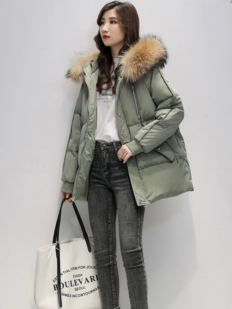 Oversize Hooded Pockets Casual Cotton Thick Parkas Winter Down Coats Korean Style Office Lady Clothes Autumn Jacket For Women