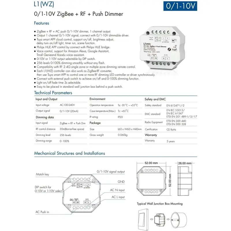 24-Hour Delivery For Smart APP Controlled Dimming Driver, Signal Dimming Controller, Single/Dual Color Wifi Zigbee High Voltage