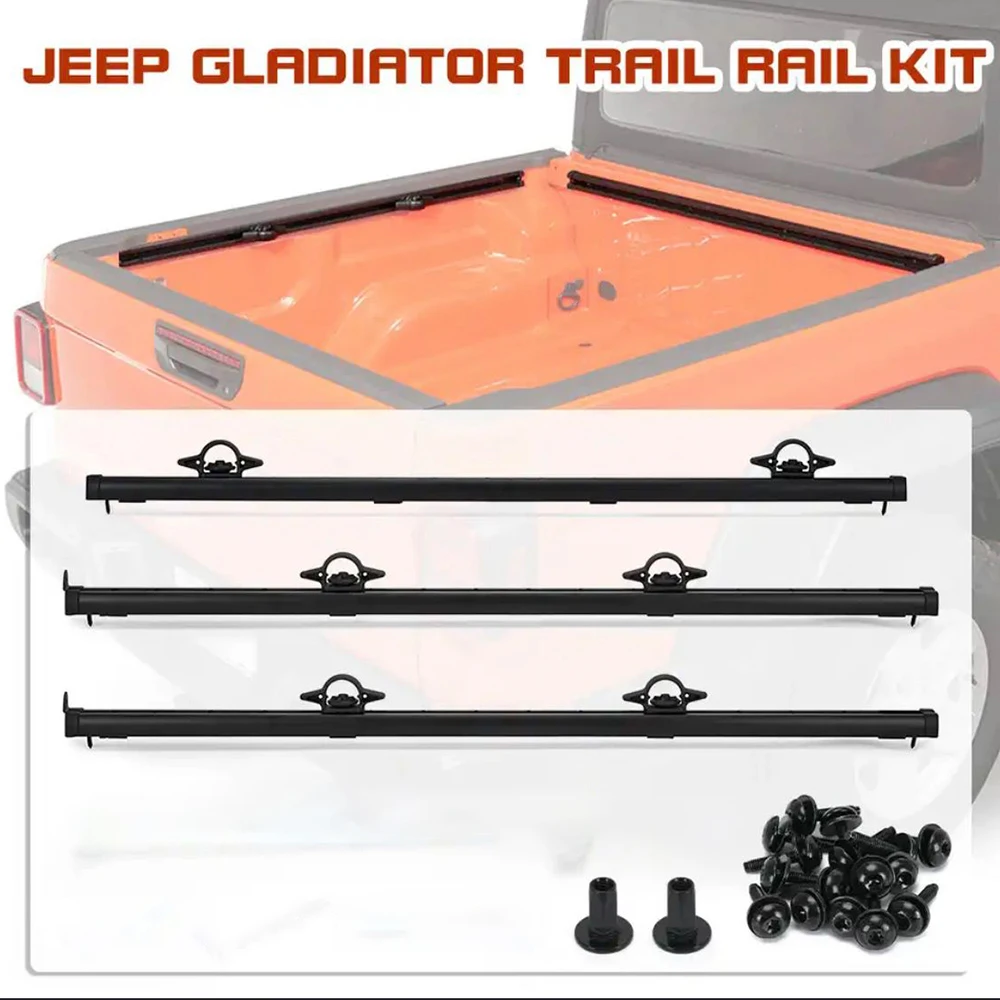 To Rus Trail Rail System Trunk Rail Kit Steel Fit  For Jeep Wrangler Gladiator JT 2020+  LantSun  JT1018