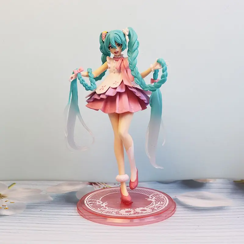 The 20cm Project DIVA Arcade Pink Cherry Hatsune Miku Figure Anime Girl Figurine Model Decoration Dolls