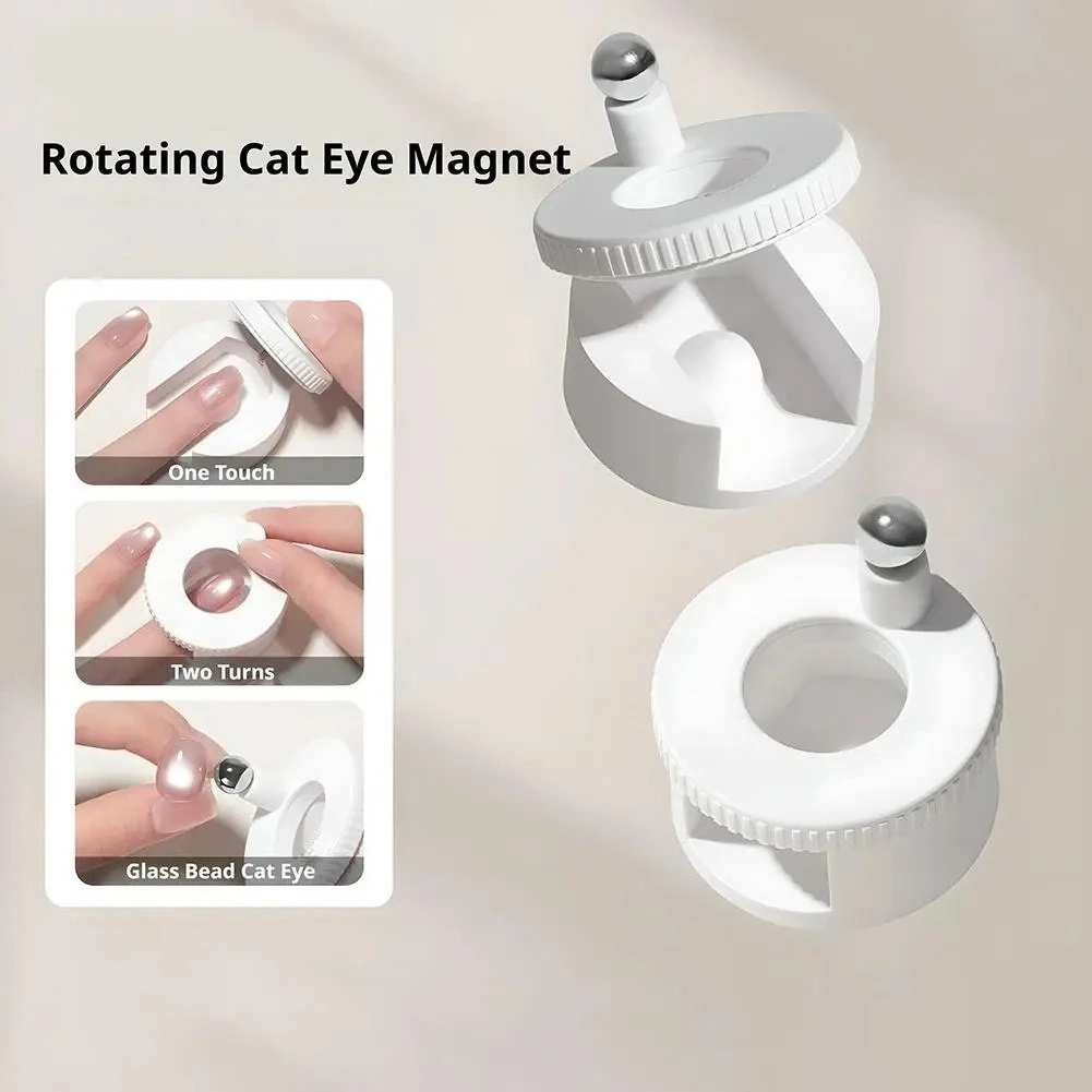 Breiter, leichter Glasperlen-Katzenaugenmagnet, drehbar, stark, automatisch, für Gel-Nagellack, multifunktionales Nagelkunstwerkzeug, professionell