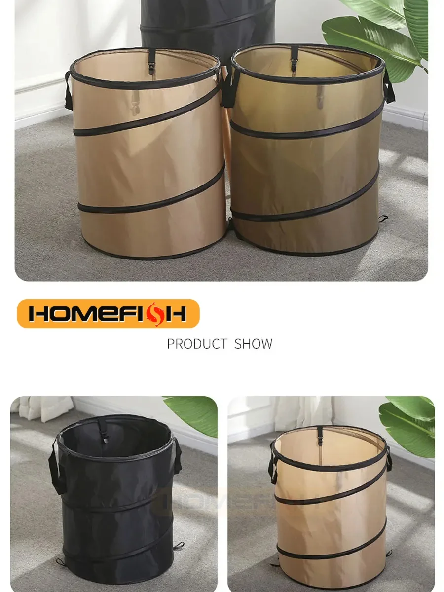 1pc Pop-up Trash Can Outdoor Portable Camping Folding Trash Can Camping Trash Can Gardening Garden Garbage Bag Garden Leaf Buck garbage bin