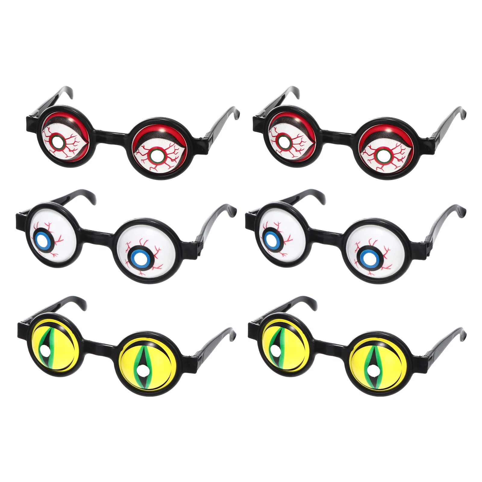 

6 Pcs Glasses Party Eyeball Funny Scary Favors Halloween Decor Vampire Ghost Cup Bulk Cosplay Eyeglasses