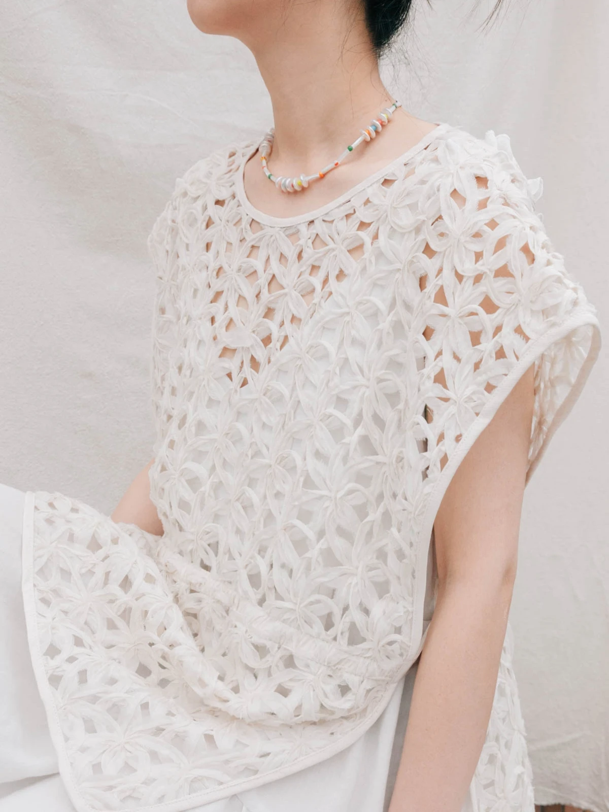 

Heavyweight Knitted Hollow out Dr Clothes Women's T-irt Cute Sle round Ne Svel Regular Fit Summer Top