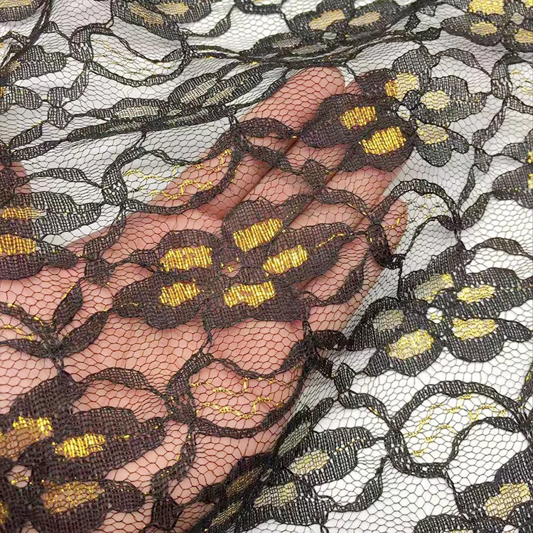 Vêtements en tissu de dentelle d'orchidée de fil d'or pour femmes, pyjamas de sous-vêtements Hanfu, tissu de maille gaufré orchidée évidé