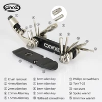 CXWXC Kit de herramientas de reparación de bicicletas portátil 12 en 1, llave hexagonal multimodelo, llave Torx, cortador de cadena de bicicleta, herramientas combinadas de mantenimiento