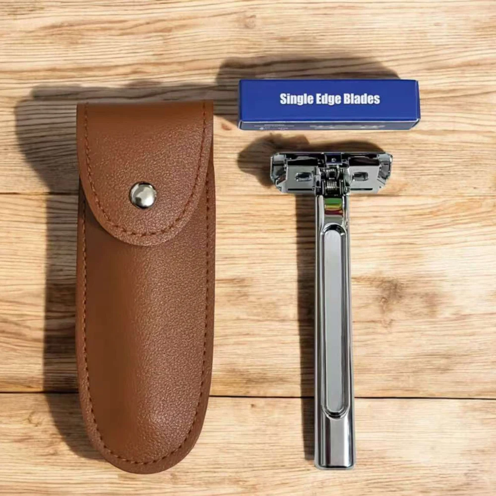 RZACLEA 20T Glide Pro 4D Super Doppelklingen-Sicherheitsrasierer mit Reise-Ledertasche für Männerpflege